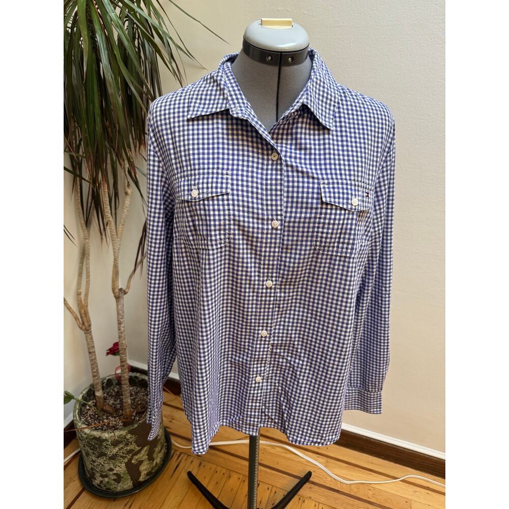 Tommy Hilfiger Blue Gingham Button Down Shirt - XL - Long Sleeve